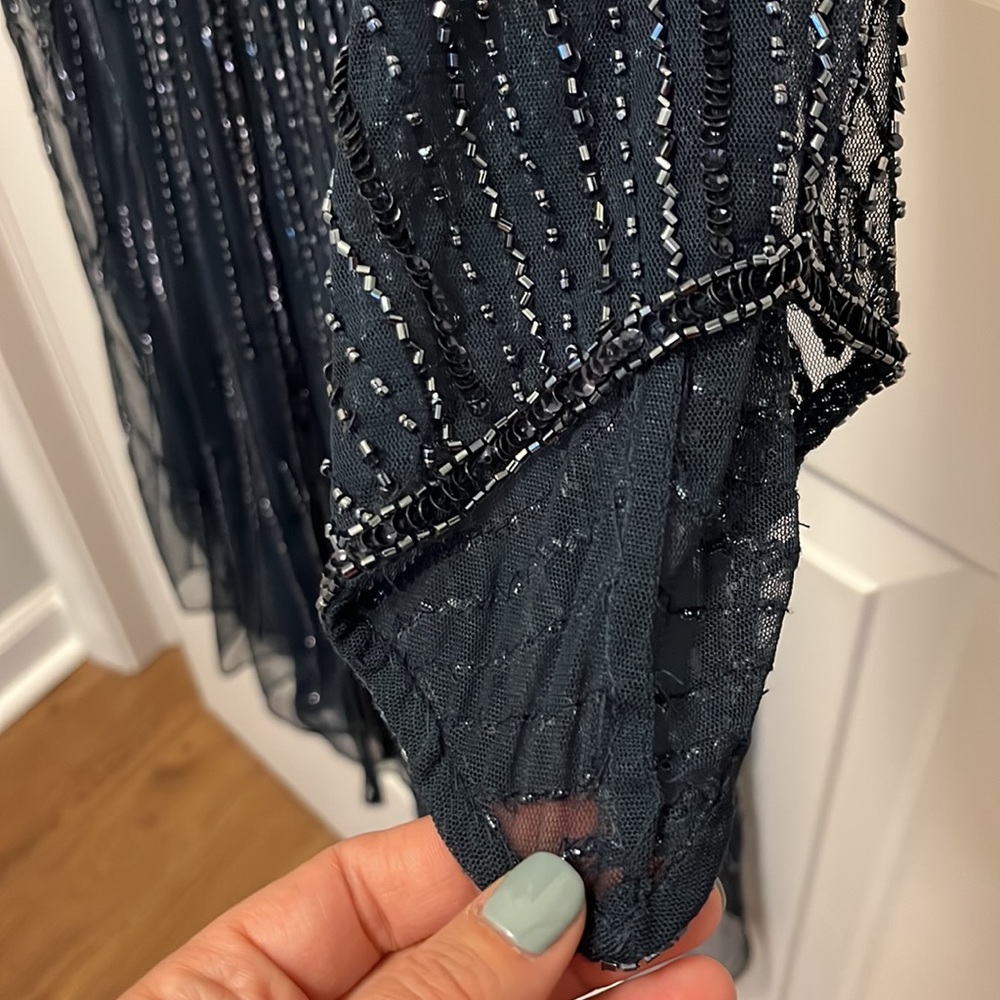 Gorgeous beaded navy dress size 14 - Picture 10 of 12
